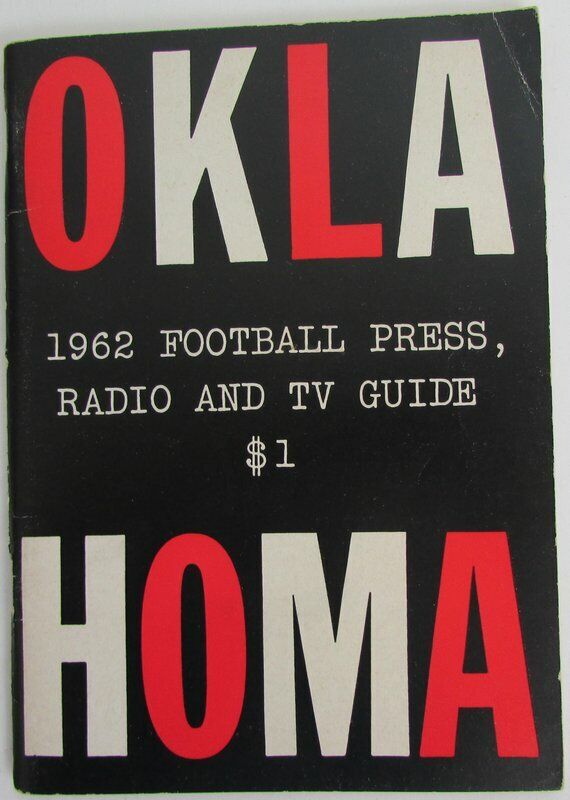 1962 Oklahoma Sooners Football Media/Press Guide 138102