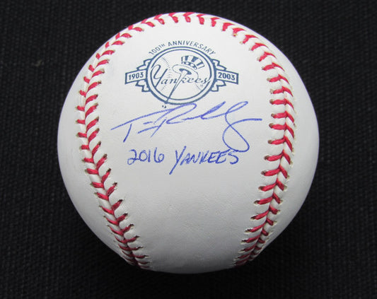 Tim Redding Signed/Auto Yankees 100th OML Baseball JSA Inscr  186728