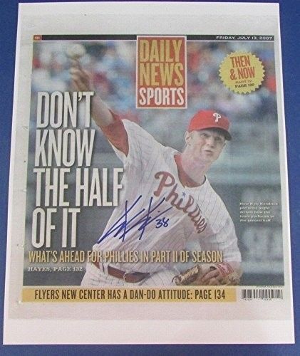 Kyle Kendrick Phillies Signed 11X14 Daily News Print 7-13-2007 123196