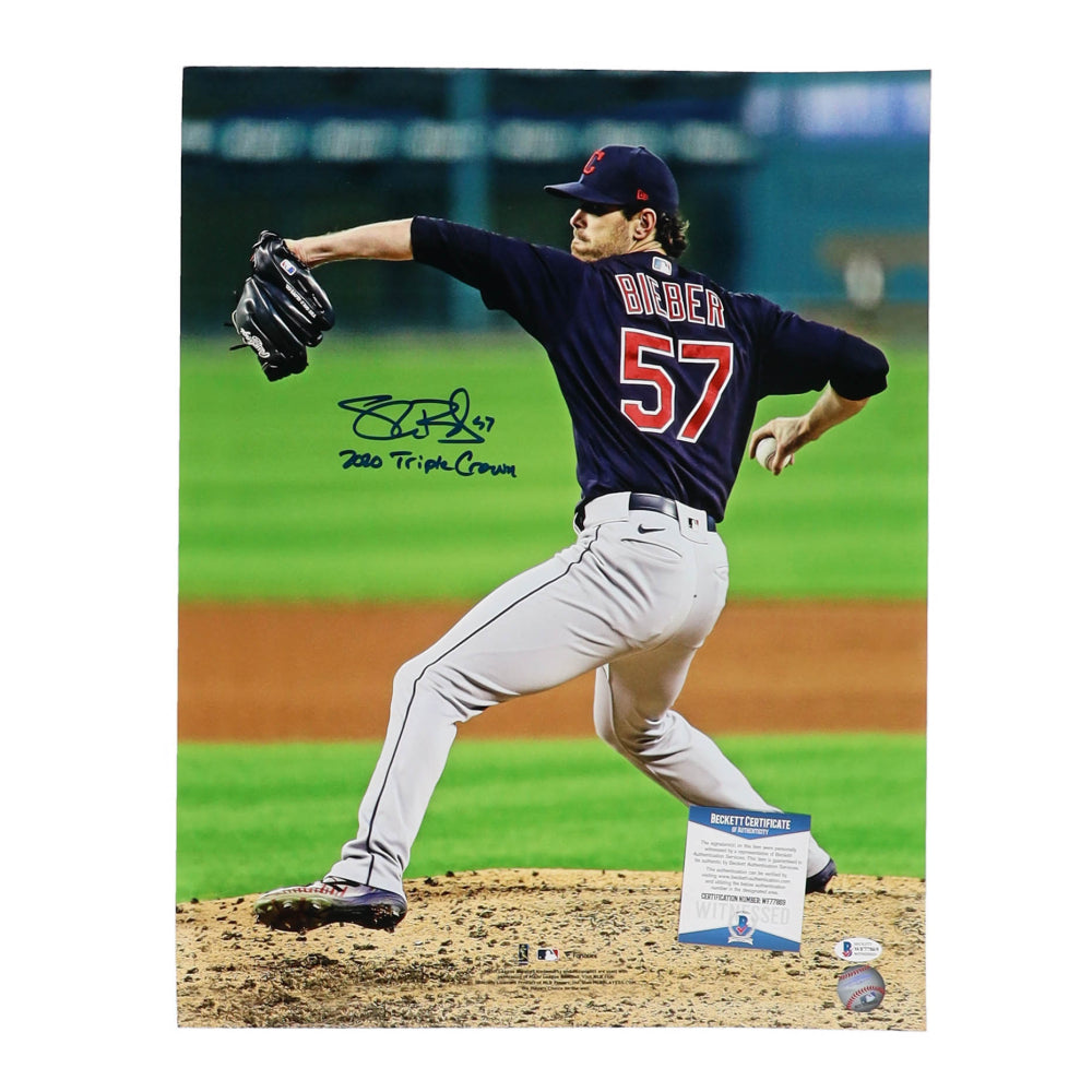 Shane Bieber Autographed Cleveland 16x20 Photo Beckett 187510