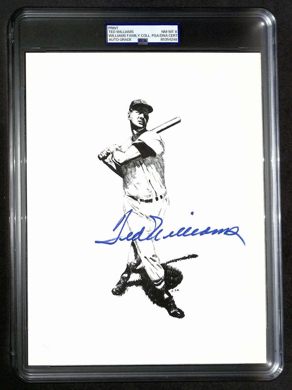 Ted Williams Signed/Auto 8x10 Photo/Print Red Sox PSA/DNA Slabbed 193031