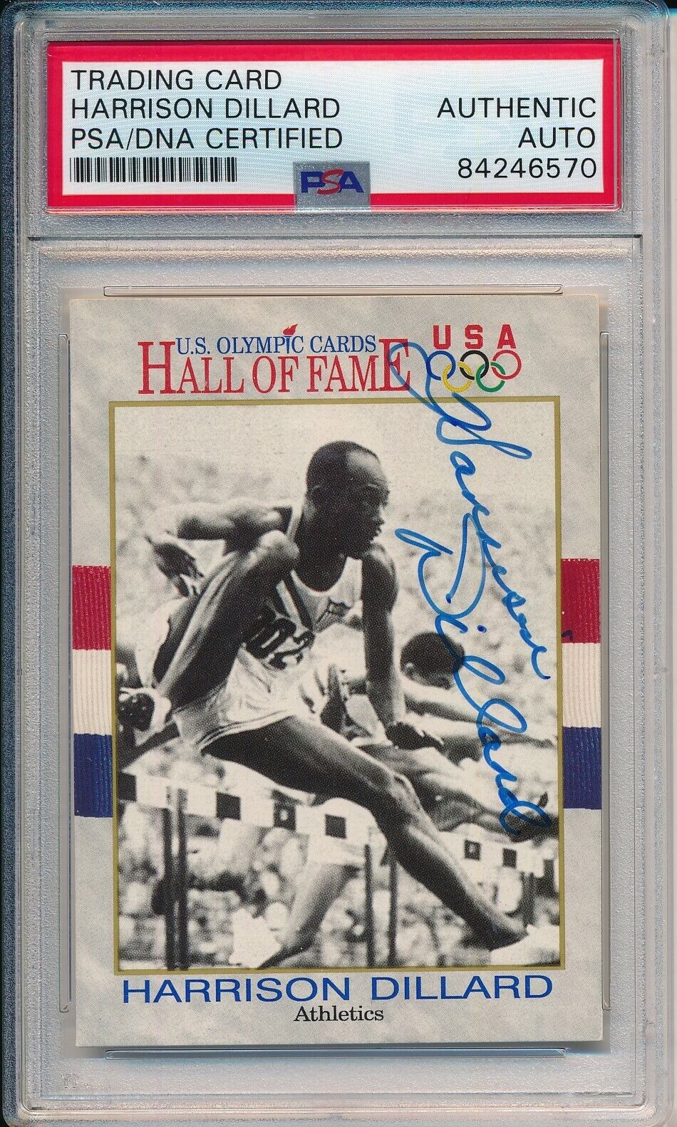 Harrison Dillard USA Olympic HOF Signed 1991 Impel Card #15 PSA/DNA 155276