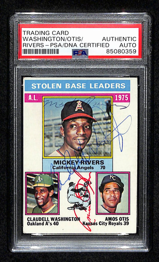 Rivers/Washington/Otis Multi-Signed 1976 Topps Card #198 PSA/DNA 184394