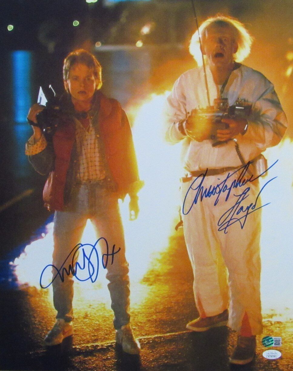 Michael J Fox/Christopher Lloyd "Back to Future" Signed 16x20 Photo BAS 164300