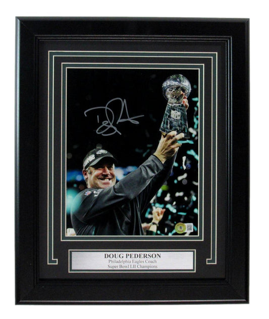 Doug Pederson Autographed Philadelphia Eagles 8x10 Photo Framed Beckett 186292