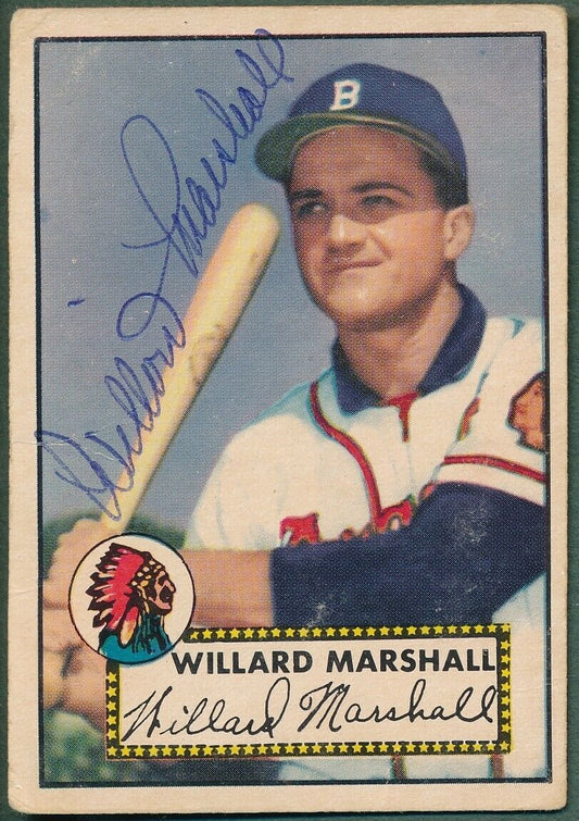 Willard Marshall Boston Braves Signed 1952 Topps Baseball Card #96 162317