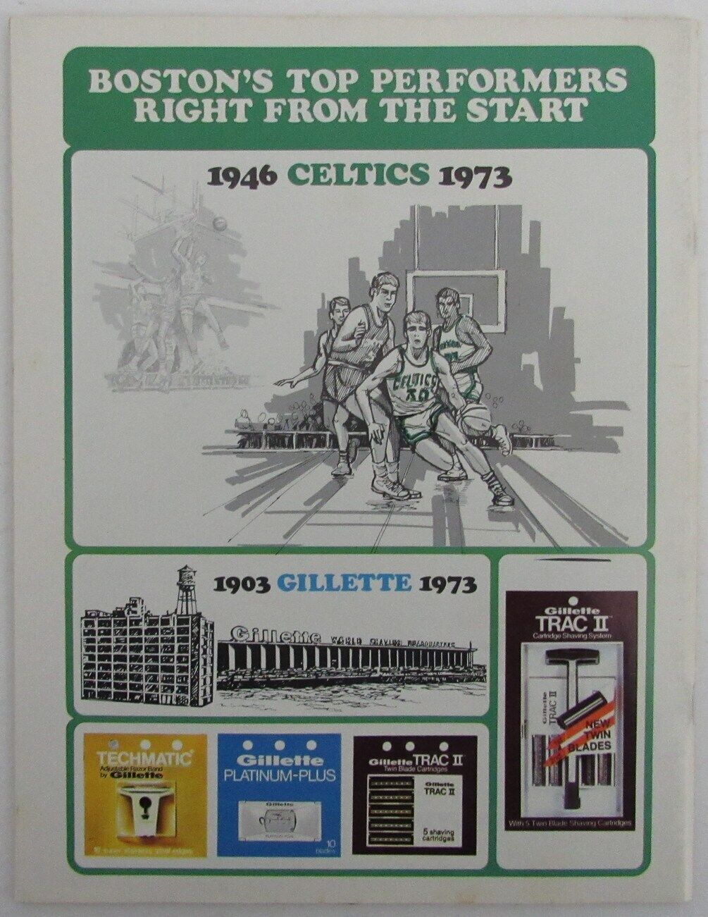 1972/73 Boston Celtics vs. Houston Rockets Basketball Game Program 176329