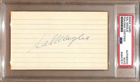 Sal Maglie Autographed 3x5 Index Card New York Giants PSA/DNA 178806