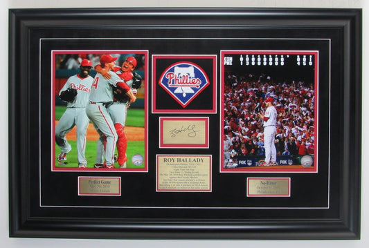 Roy Halladay Phillies Unsigned Framed Tribute Collage w/Laser Engraved Autograph