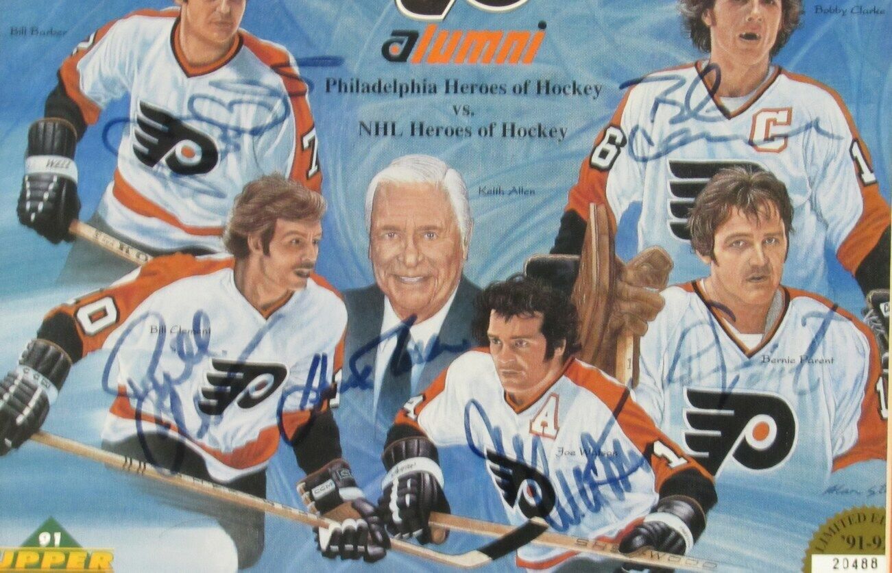 Philadelphia Flyers Heros of Hockey Multi-Signed 8x10 Photo Framed UD 158165