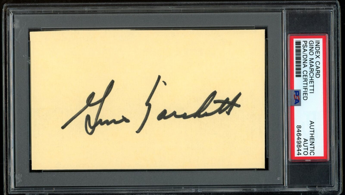 Gino Marchetti HOF Autographed 3x5 Index Card Baltimore Colts PSA/DNA