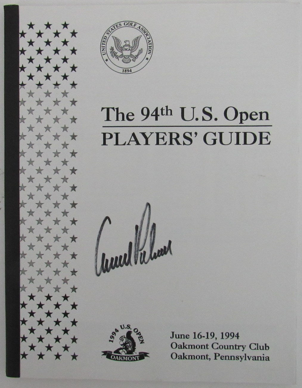 Arnold Palmer PGA Champ Signed 1994 U.S. Open Players Guide JSA 160623