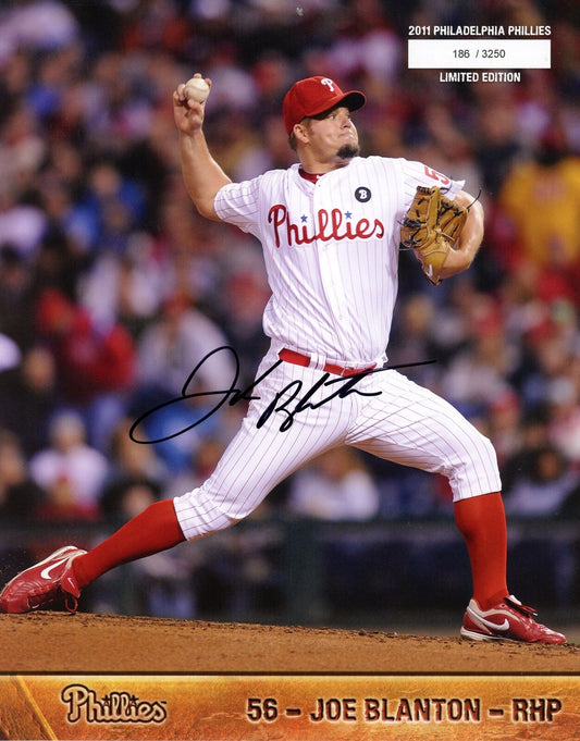 Joe Blanton Autographed 2011 8x10 Phillies Phan Photo