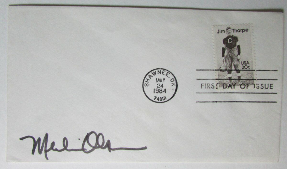 Melin Olsen LA Rams  Signed 1984 FDC First Day Cover  HOF Jim Thorpe   147510