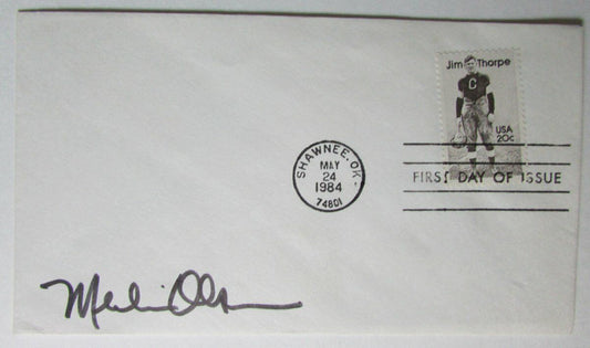 Melin Olsen LA Rams  Signed 1984 FDC First Day Cover  HOF Jim Thorpe   147510