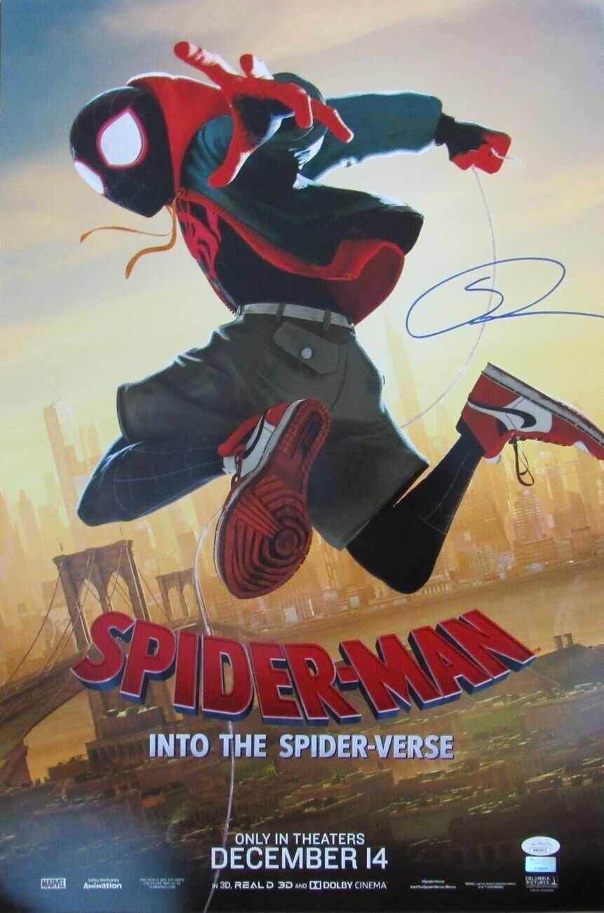 Shameik Moore Spiderman Signed 24x16 Poster Into the Spider-Verse JSA 158209