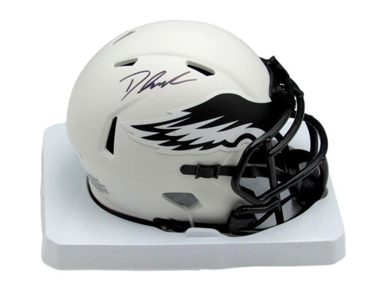 D'Andre Swift Autographed Lunar Eclipse Mini Helmet Eagles JSA 180007