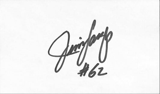 Jim Langer HOF Miami Dolphins d.2019 Signed/Auto 3x5 Index Card  189531