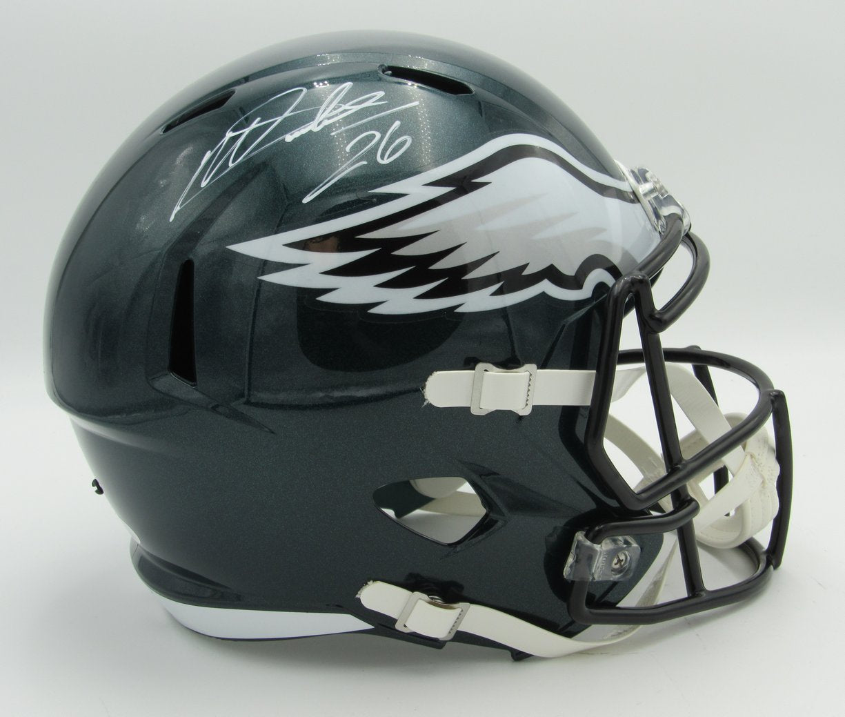 Miles Sanders Signed/Auto Eagles Speed Replica Full Size Helmet JSA 161926