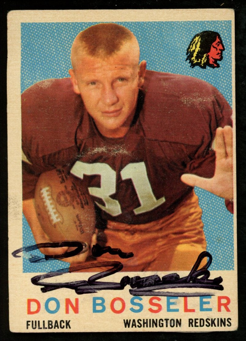 1959 TOPPS Football Card #123 Signed/Auto Don Bosseler Washington Redskins