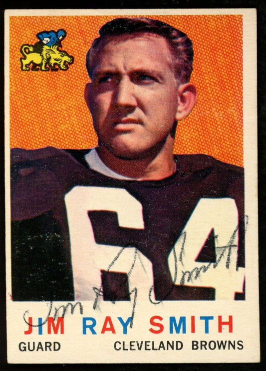 1959 TOPPS Football Card #101 Signed/Auto Jim Ray Smith Cleveland Browns