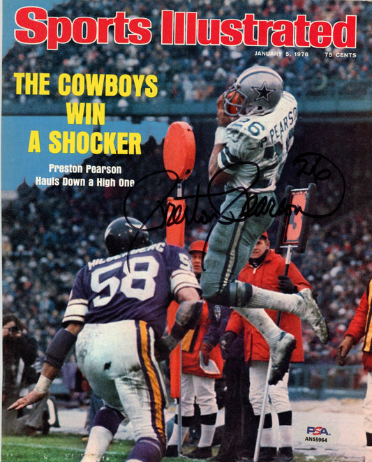 Preston Pearson Signed/Auto 8x10 SI Cover Magazine Photo Cowboys PSA/DNA 188101