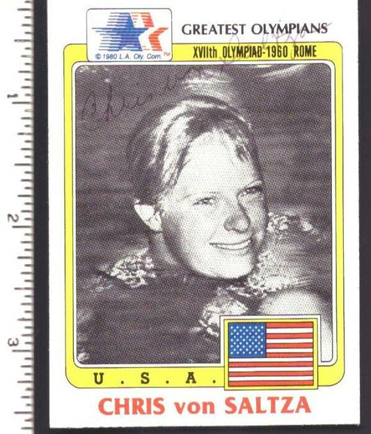 Chris von Saltza Signed 1983 Topps Greatest Olympians Trading Card #47 151879