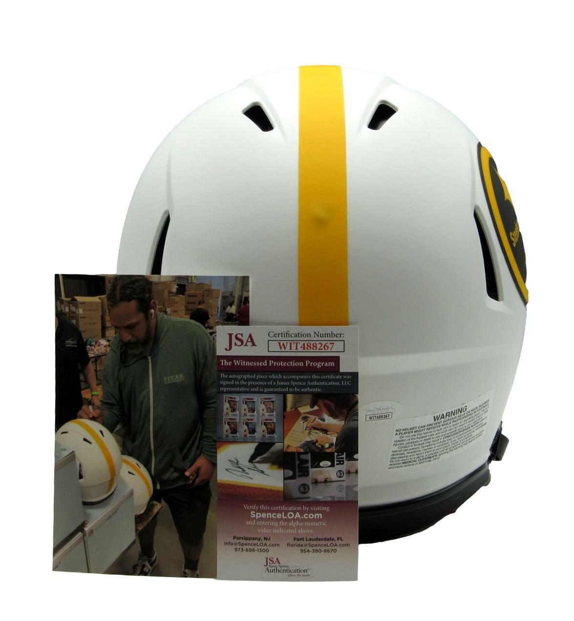 Troy Polamalu HOF Signed Steelers Lunar Full Size AUTHENTIC Helmet JSA 161848