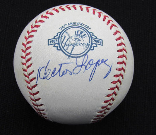 Hector Lopez Signed/Auto Yankees 100th OML Baseball PSA/DNA 186983