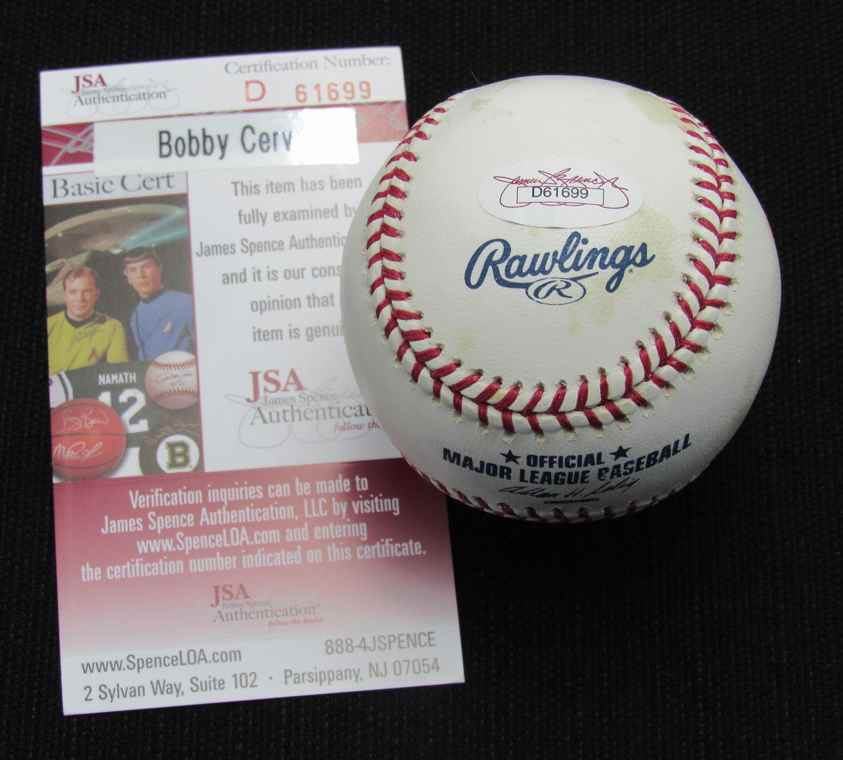 Bobby Cerv Signed/Auto Yankees 100th OML Baseball JSA Inscr 186954