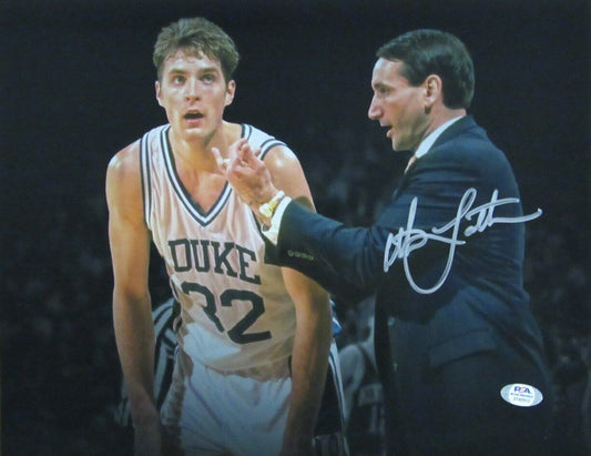 Christian Laettner Duke Signed/Autographed 11x14 w/ Coach K Photo PSA/DNA 167269