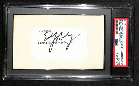 Eddie Debartolo HOF Signed/Auto 3x5 Cut Card San Francisco 49ers PSA/DNA 187490