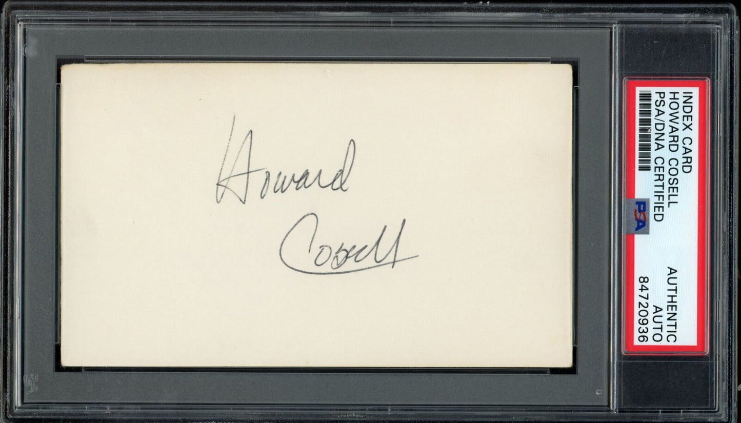 Howard Cosell Autographed 3x5 Index Card Sports Casting Legend PSA/DNA