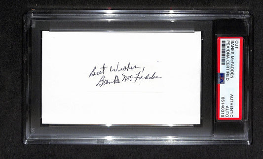 Banks McFadden  Autographed 3x5 Cut Card PSA/DNA 186555