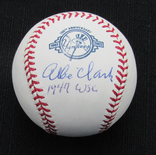 Allie Clark Signed/Auto Yankees 100th OML Baseball JSA Inscr 186939