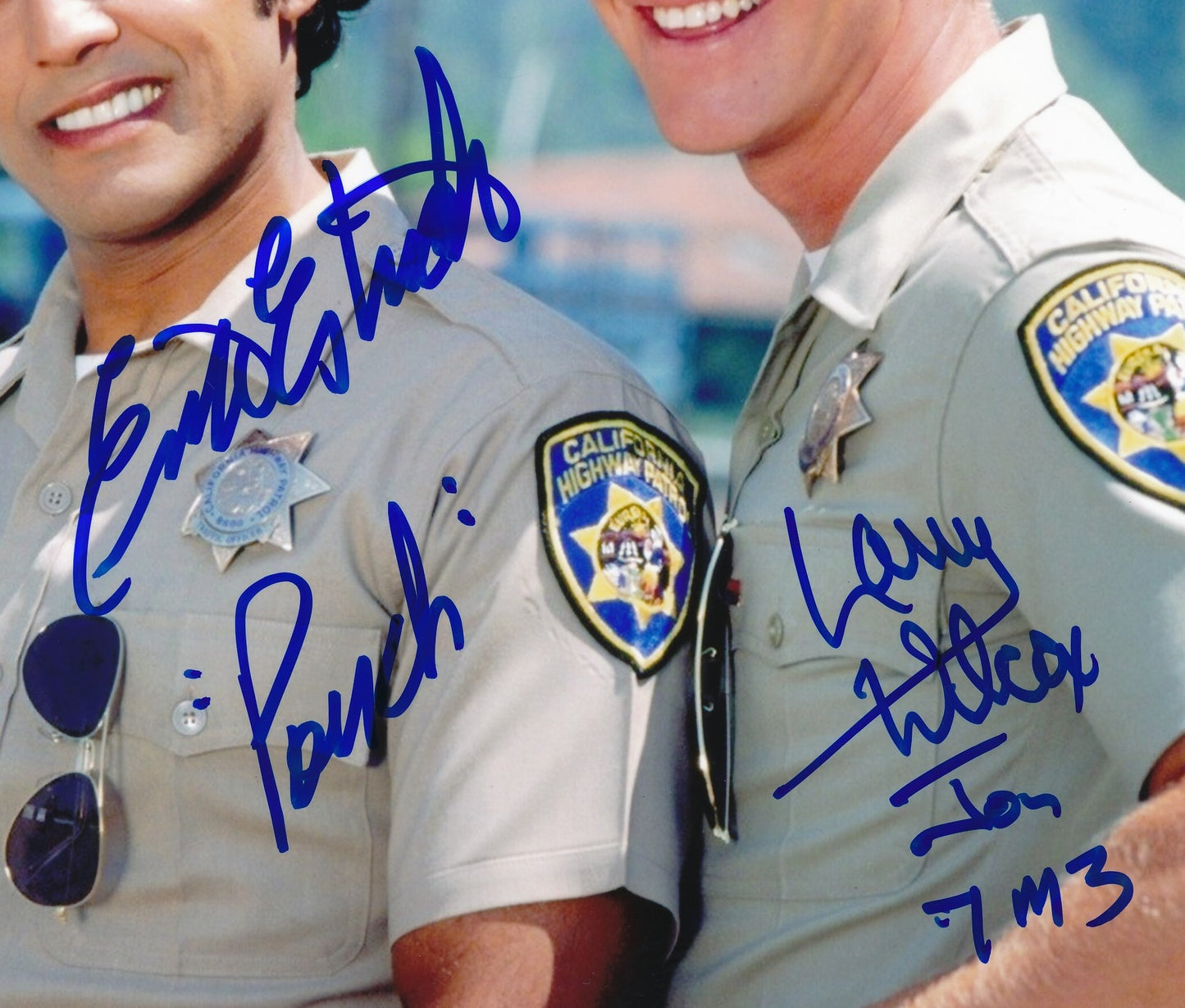 Larry Wilcox/Erik Estrada Dual-Autographed 8x10 Photo "Chips" Beckett 183533