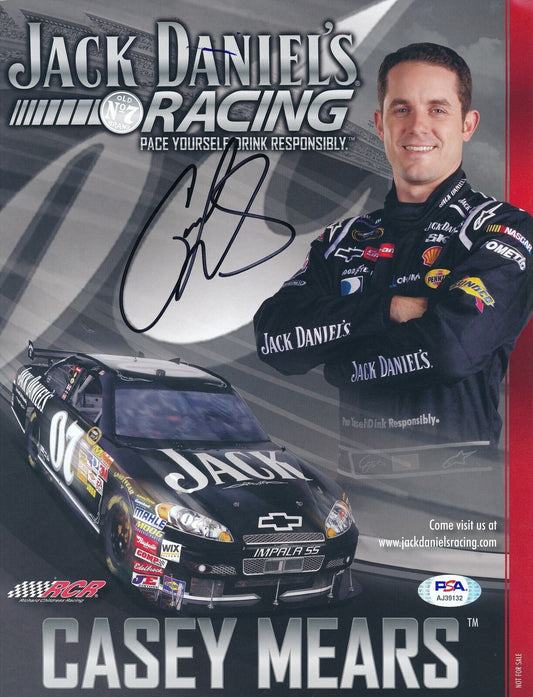 Casey Mears NASCAR Driver Signed/Autographed 8x10 Photo PSA/DNA 164374