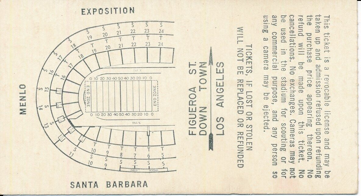 1964 USC Trojans vs. UCLA Football Game Ticket Stub 148529