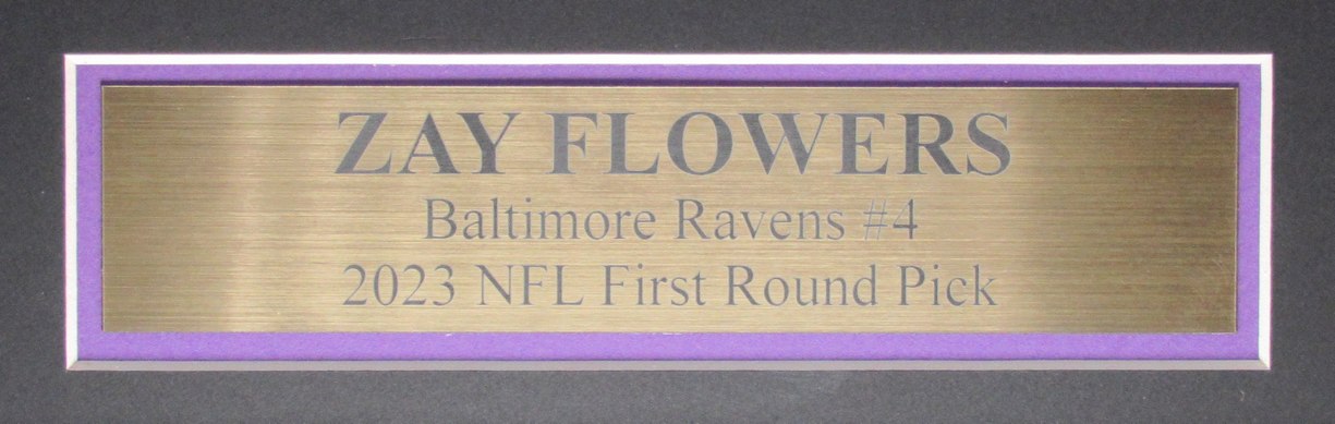 Zay Flowers Signed/Auto Purple Football Jersey Ravens Framed Beckett 186189