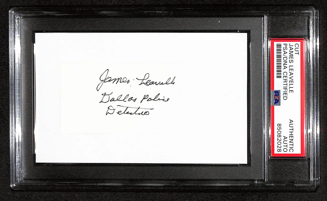 James Leavelle Signed/Inscr Cut on 3x5 Index Card Police Officer PSA/DNA 184270