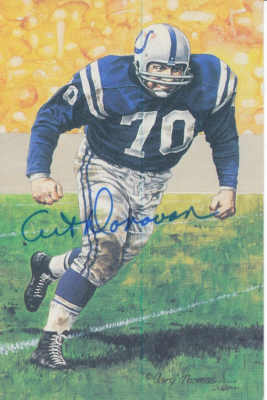 Art Donovan HOF Colts Signed/Autographed Goal Line Art GLAC Postcard 163842