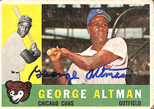 1960 TOPPS #259 George Altman Chicago Cubs Signed/Auto Card 190985