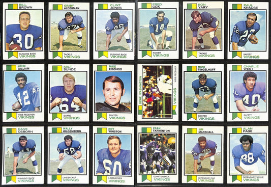 1973 TOPPS Football Minnesota Vikings Complete Team Set 1-21 Cards 189263