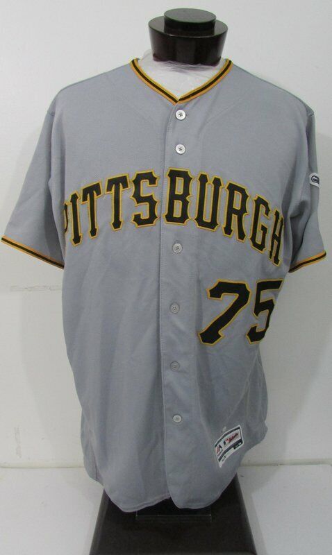 Jeff Livesey 75 Pirates 2017 Game Used/Worn Grey Jersey MLB Holo 139542