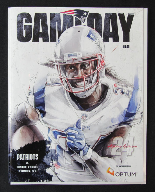 2018 New England Patriots vs. Vikings Program Stephon Gilmore Tom Brady 173162