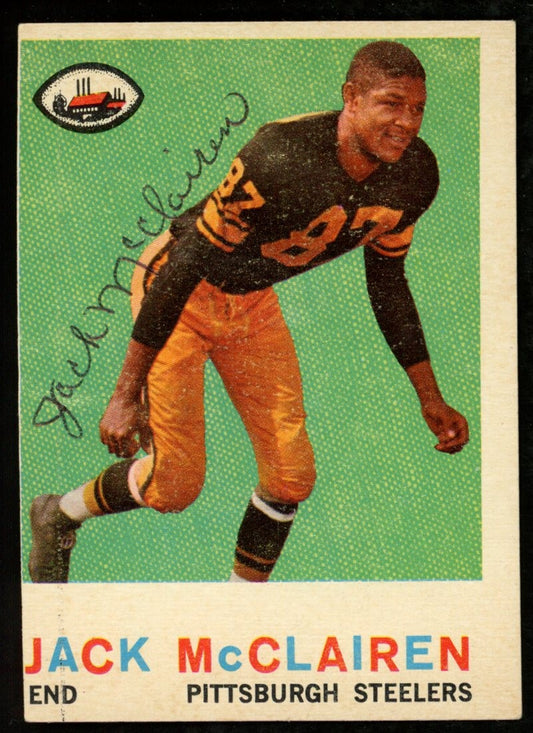 1959 TOPPS Football Card #157 Signed/Auto Jack McClairen Pittsburgh Steelers