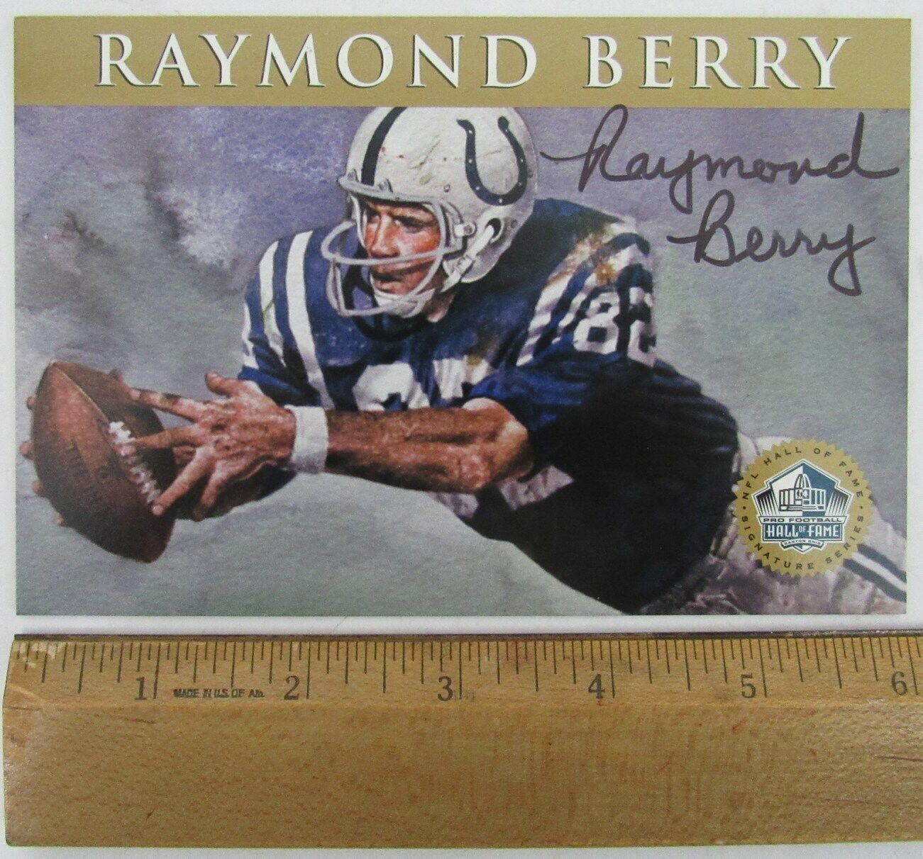 Lot of 50 Raymond Berry HOF Baltimore Colts Signed 4x6 1998 HOF Postcards 158161