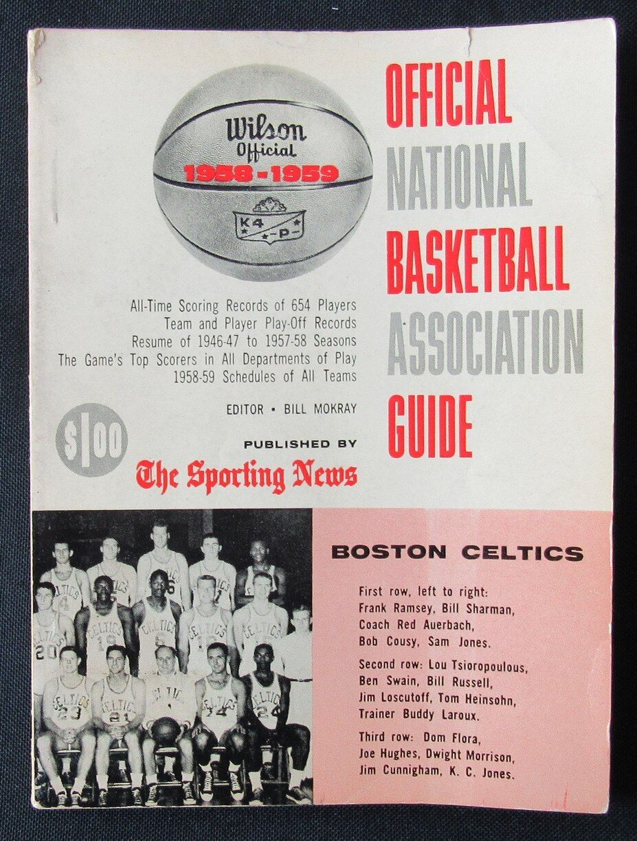 1958-1959 The Sporting News NBA Guide Bill Russell Celtics  176586