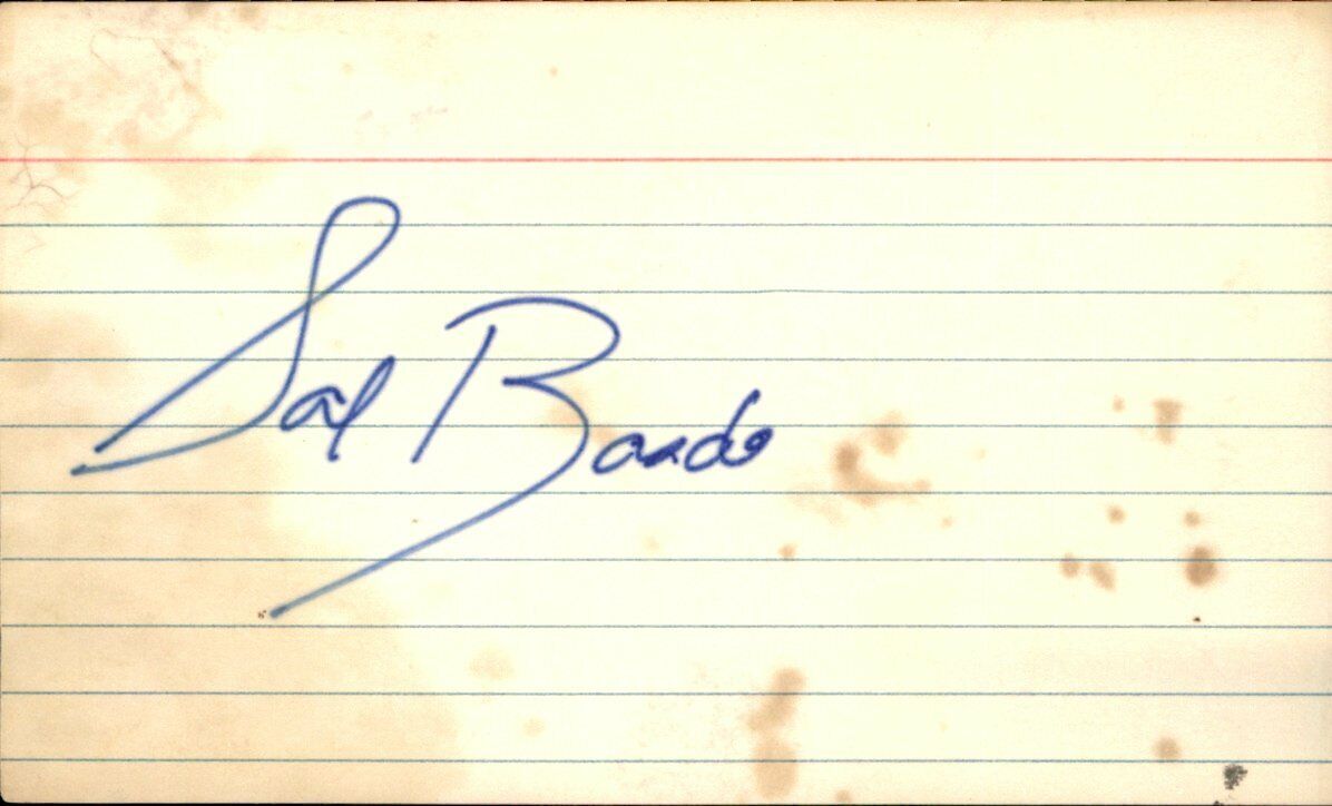 Sal Bando Oakland Athletics Signed/Autographed 3x5 Index Card 162609