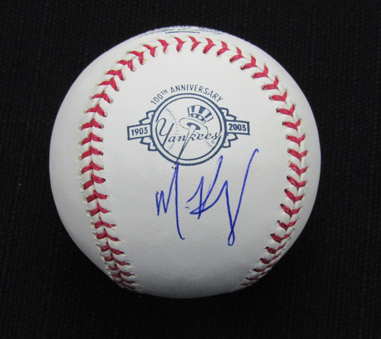 Michael King Signed/Auto Yankees 100th OML Baseball MAB Inscr 187119